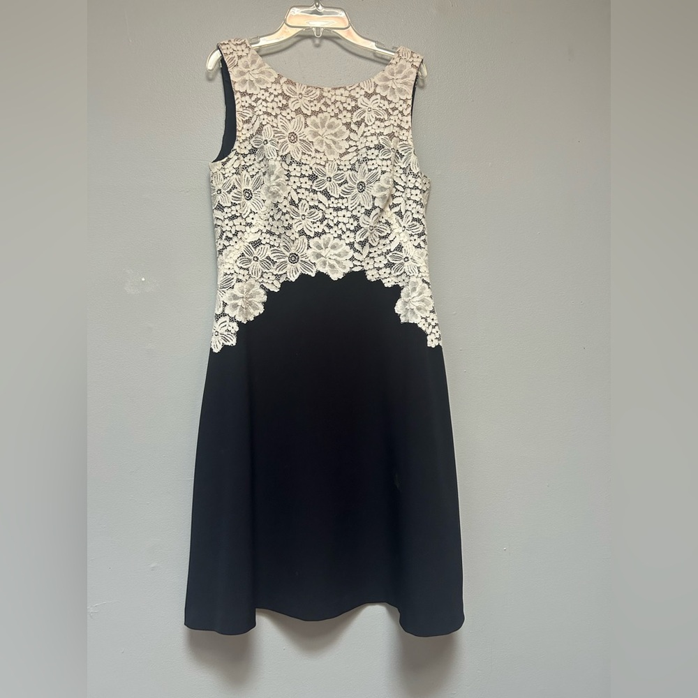 Ralph Lauren Black Dress with White Floral Lace